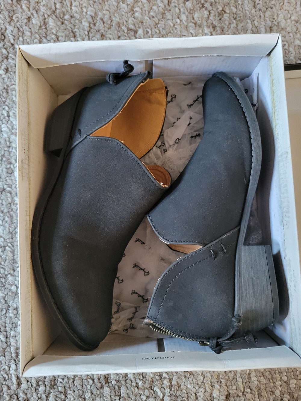 Qupid Grey Cutout Ankle Booties
